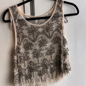 Maaji Silver Palm Amalfi Beachwear Crop Top × 1 SM/MD / Plateado